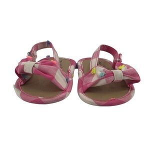 Baby Gap Pixie Dust Pink Fiesta Bow Floral Sandals Size 12-18 Months Girl's